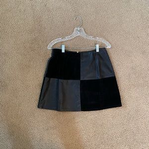 Faux leather & suede black skirt
